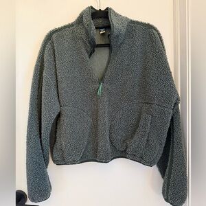 Old Navy Cozy Green Sherpa Fleece Pullover
